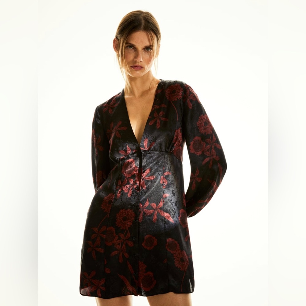 Zara jacquard mini dress